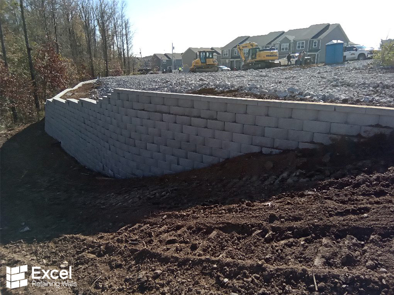 Retaining Wall for Commercial Construction